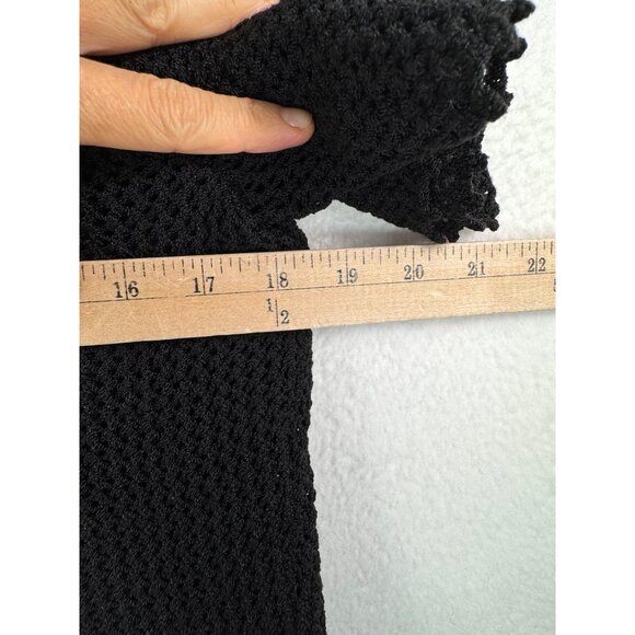 VTG DON SAYRES WELLMORE crochet knit dress wool sheath black 80s 90s sz 8 - Picture 4 of 7